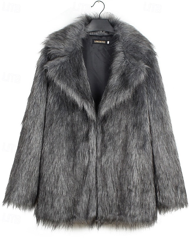 Fur Women's Coat Furs Faux Warm Comfortable