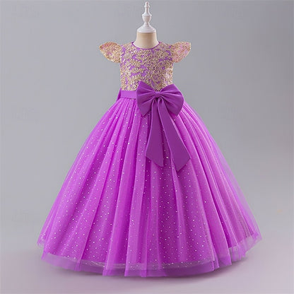 Flower Dress Color Party Kids Girls' Block Girl