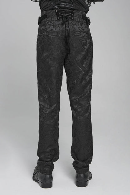 Lace-Up Buckled Zippered Gothic Pants for Men