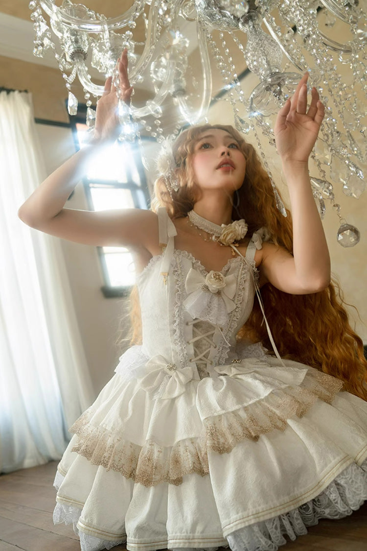 Ivory Layered Lace Gothic Ballerina JSK Gown