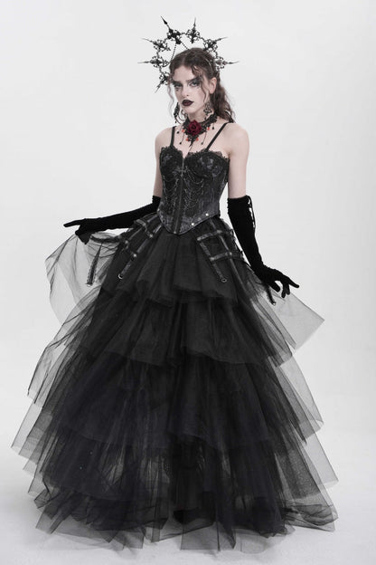 No-Sleeve Embroidery Chain Gothic Waistcoat