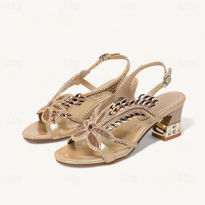 Shoes Toe Wedding Round Party Rhinestone Women's Sandals