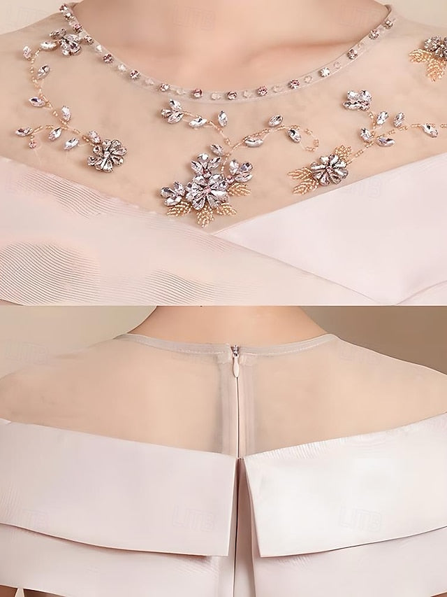 Bride Mother Simple of Vintage Crew the Tea Dress Length Elegant