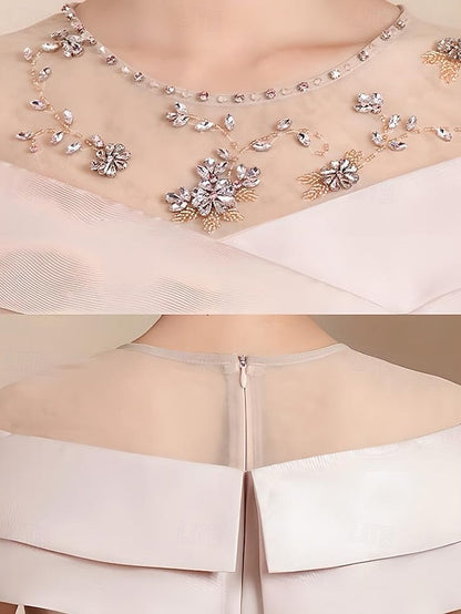 Bride Mother Simple of Vintage Crew the Tea Dress Length Elegant