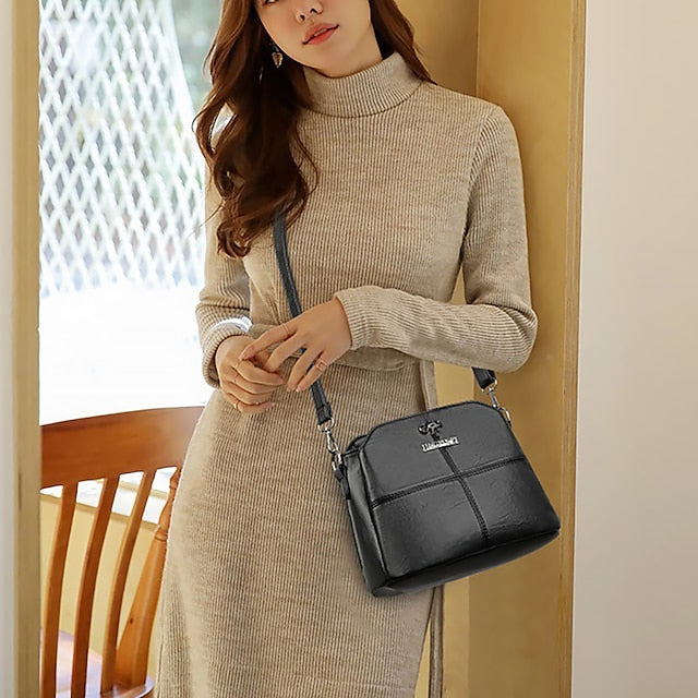 Leather Red Faux – Crossbody Bag Women's Small Minimalist