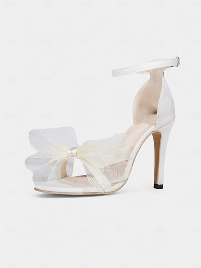 Elegant Heel Hot Sandals Bow - Pink Stiletto High Women's