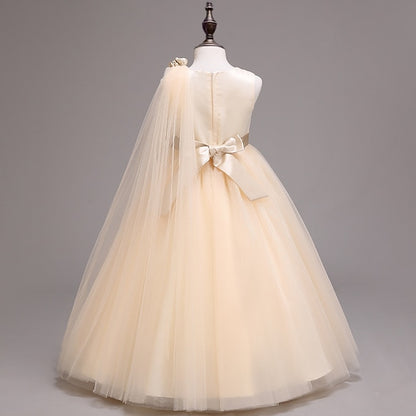 Colored Girls' Kids Solid Girl Dress Flower