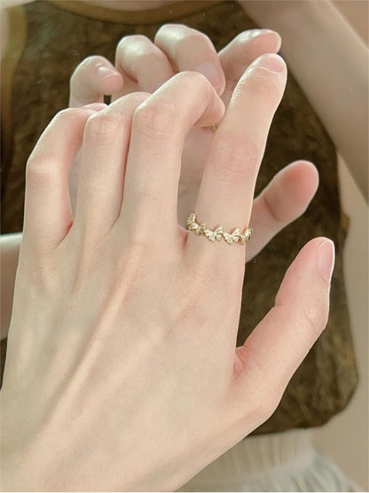 Gold Chic Enamel Butterfly Ring