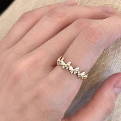 Gold Chic Enamel Butterfly Ring