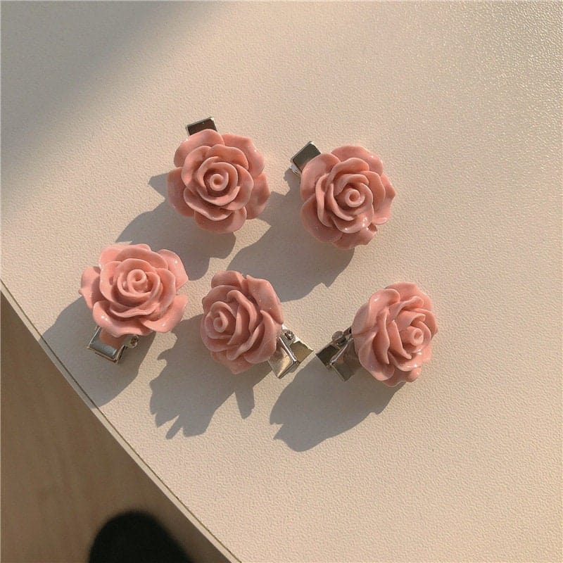 Süßes, schickes 5-teiliges rosa Haarspangen-Set