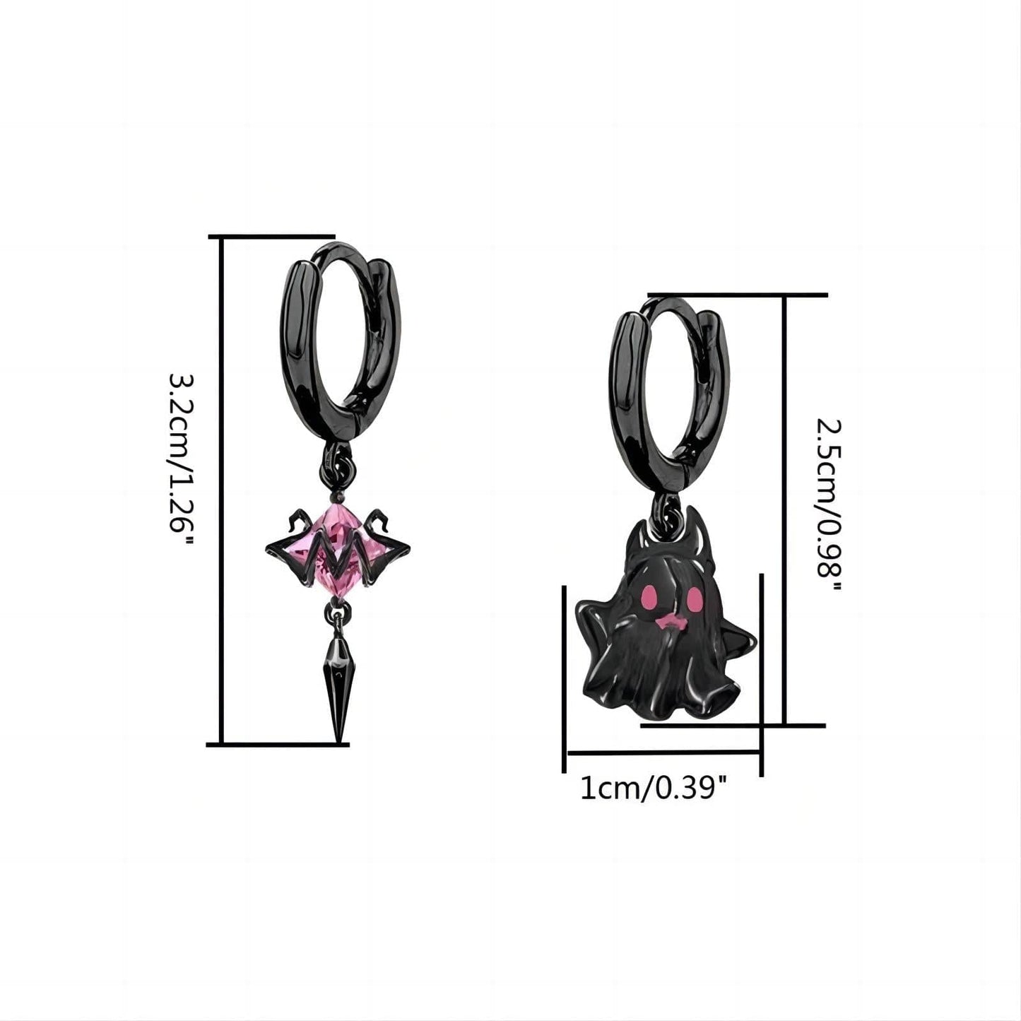 Cute Black and White Little Ghost Earrings