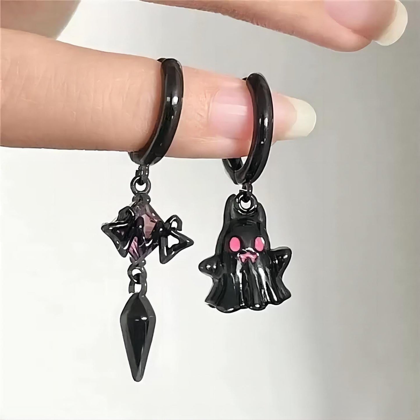 Cute Black and White Little Ghost Earrings