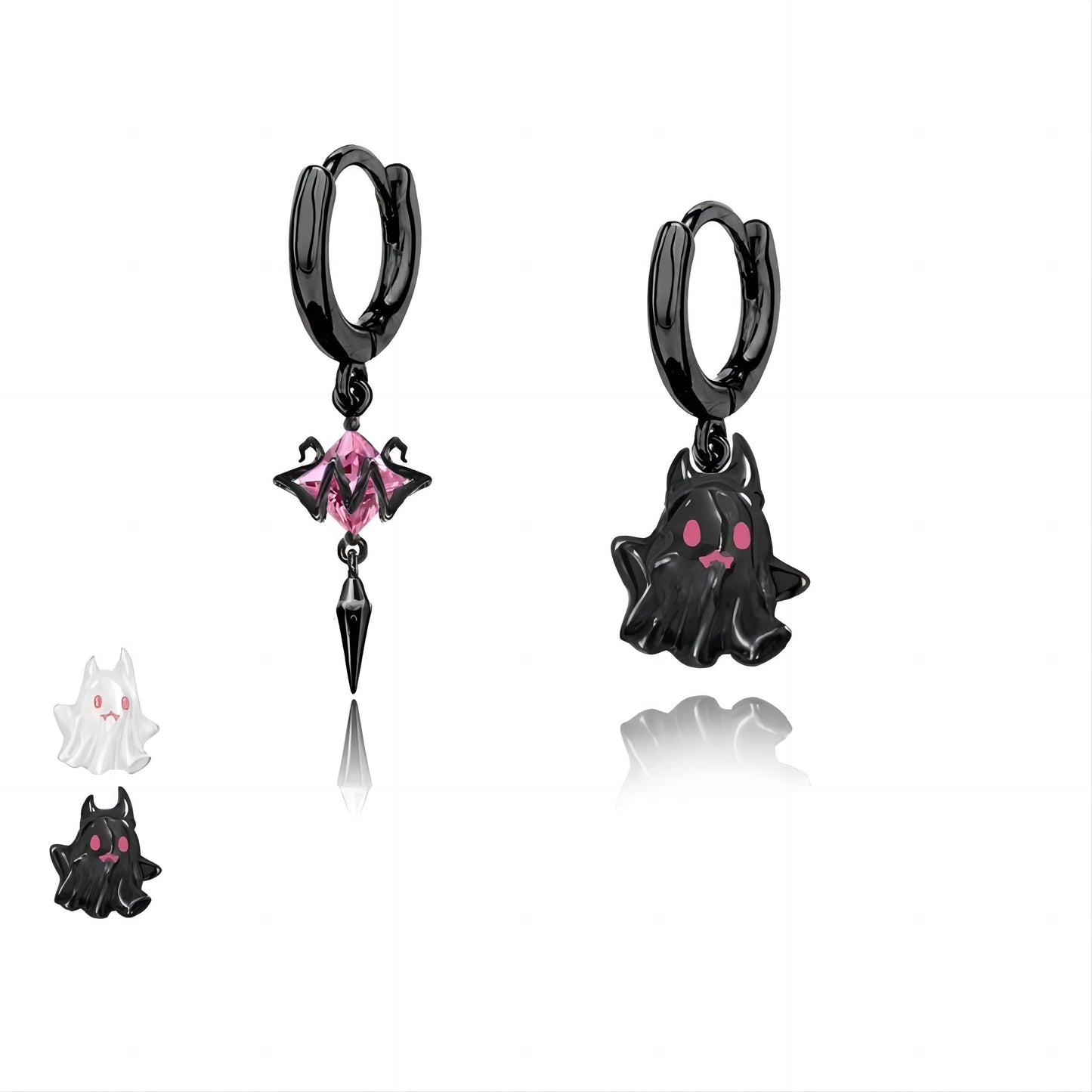 Cute Black and White Little Ghost Earrings