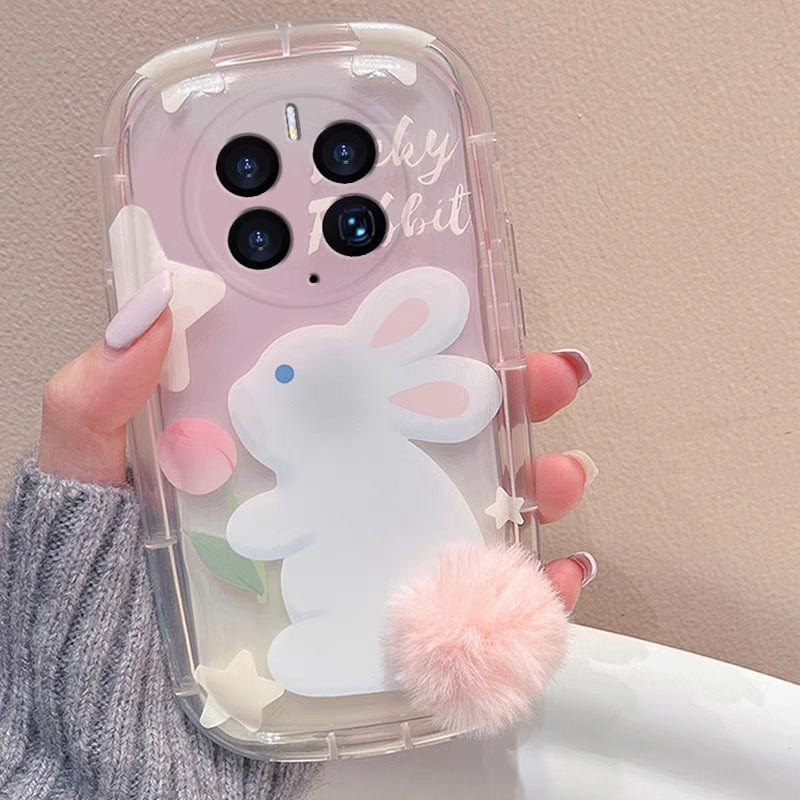 Coque en silicone en peluche pour iPhone avec queue de panda chic Bunny