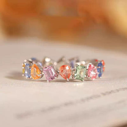 Colorful Rainbow Rhinestone Ring