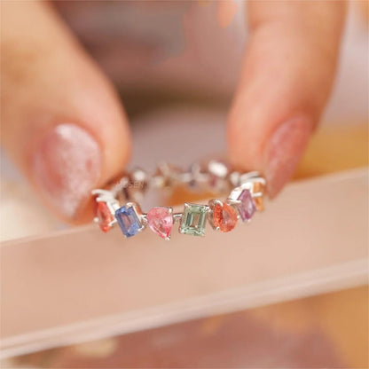 Colorful Rainbow Rhinestone Ring