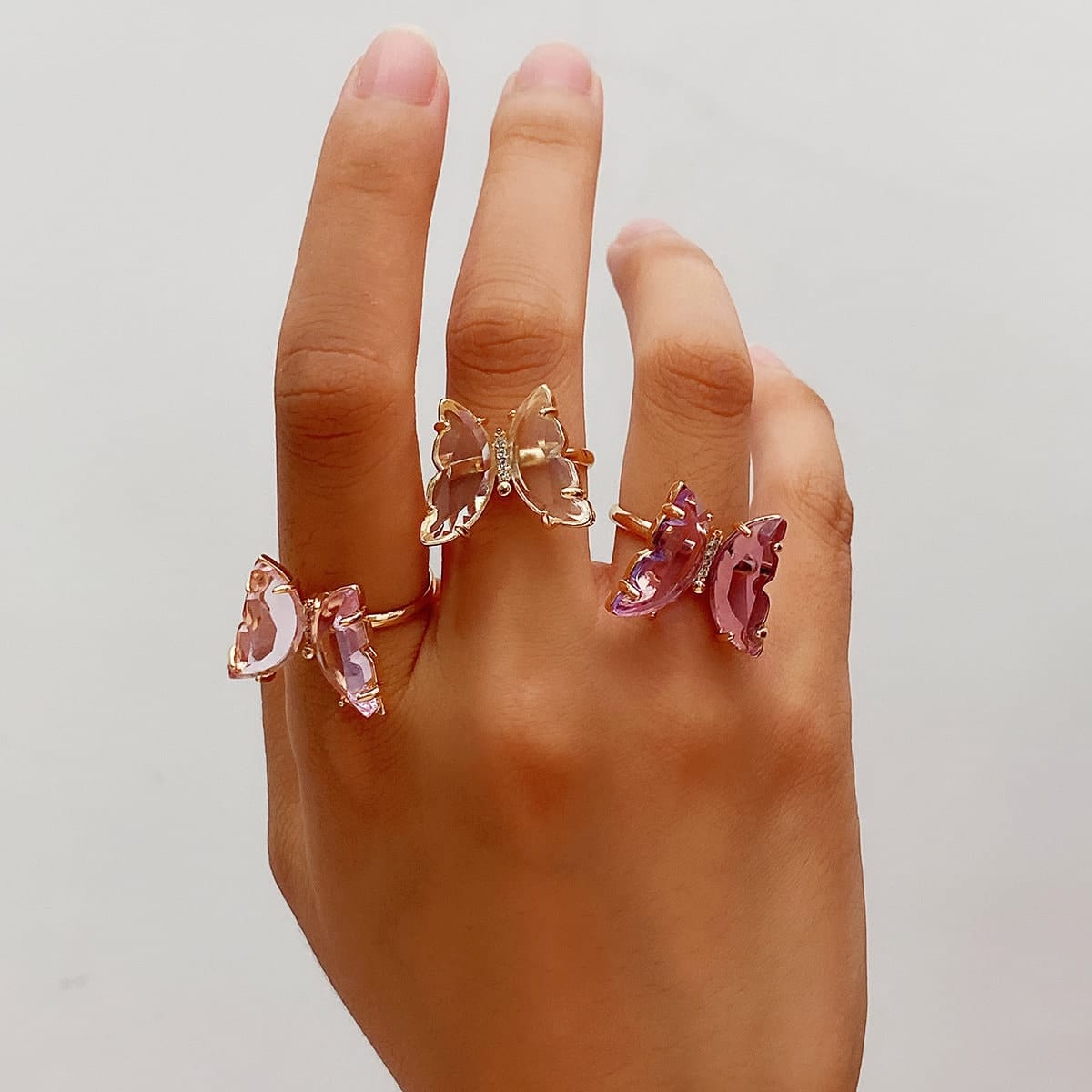 Chic Zirconia Butterfly Ring