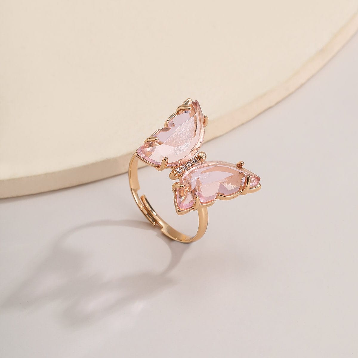 Chic Zirconia Butterfly Ring