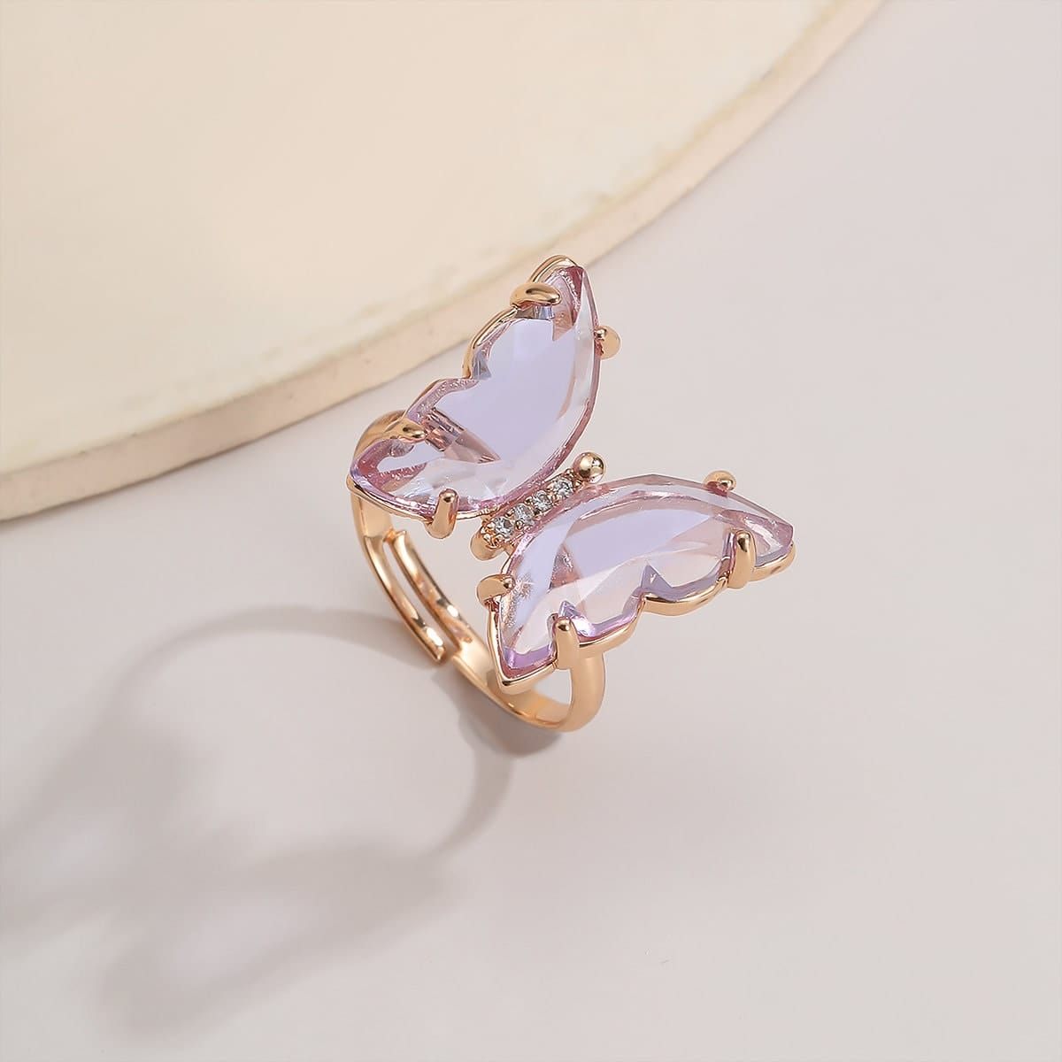 Chic Zirconia Butterfly Ring