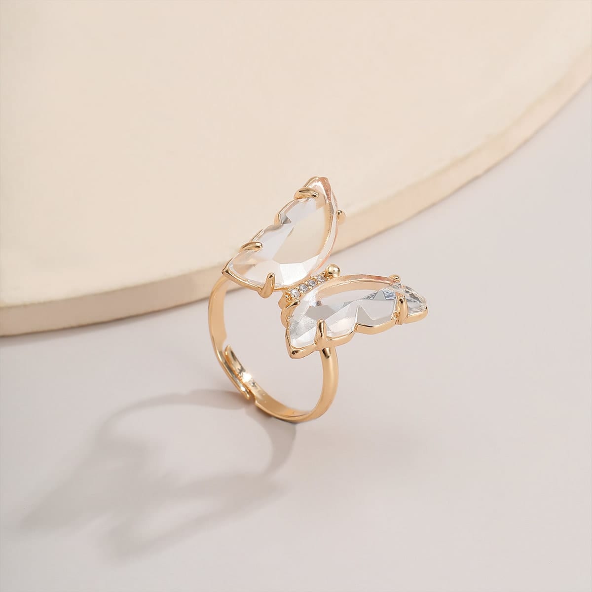 Chic Zirconia Butterfly Ring