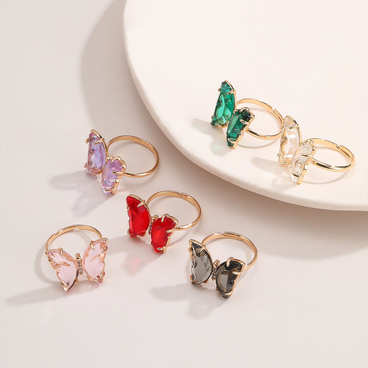 Chic Zirconia Butterfly Ring