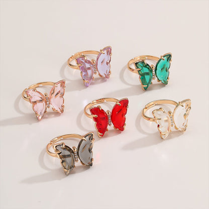 Chic Zirconia Butterfly Ring