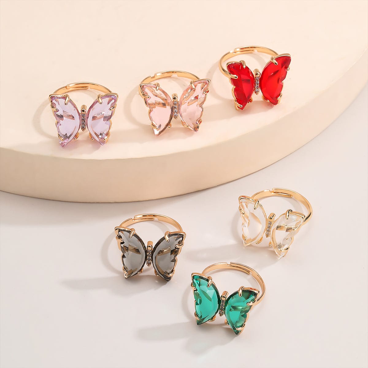 Chic Zirconia Butterfly Ring