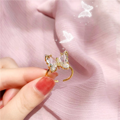 Fancy Crystal Butterfly Ring