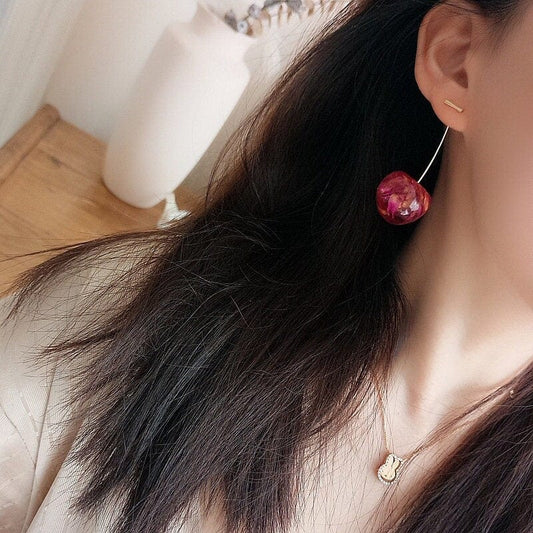 Crystal Cherry Dangle Earrings