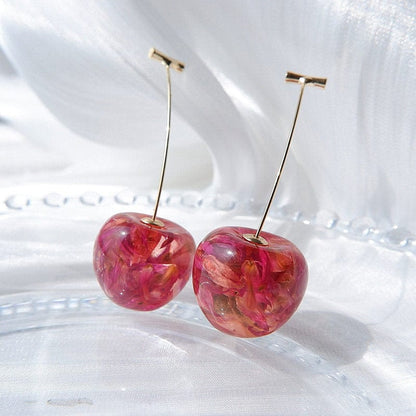 Crystal Cherry Dangle Earrings