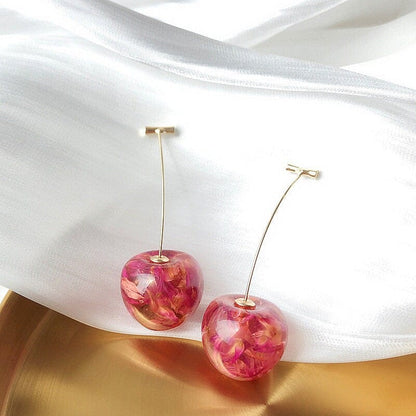 Crystal Cherry Dangle Earrings