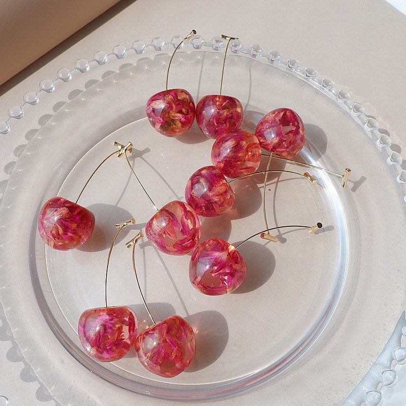 Crystal Cherry Dangle Earrings