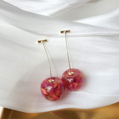 Crystal Cherry Dangle Earrings