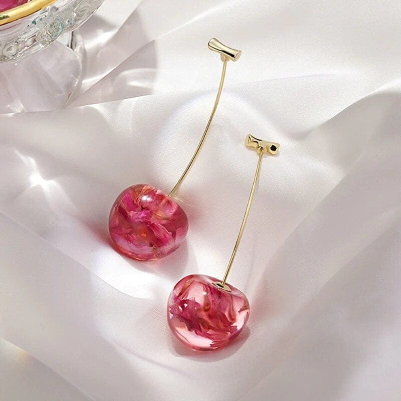 Crystal Cherry Dangle Earrings