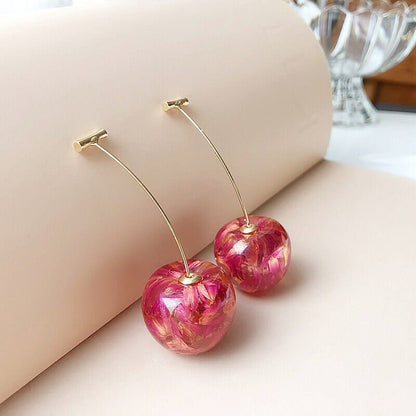 Crystal Cherry Dangle Earrings