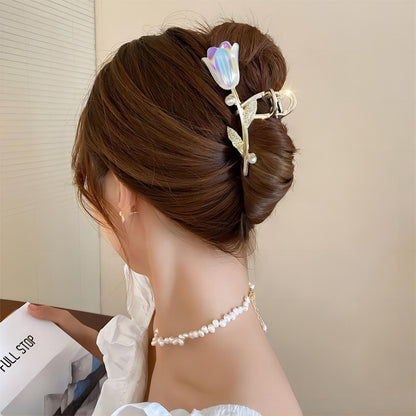 Haarspange mit Tulpen-Chignon-Klauenclip