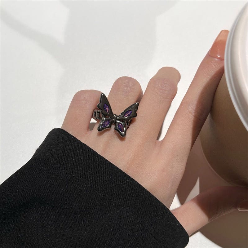 Bague Papillon Noir Chic