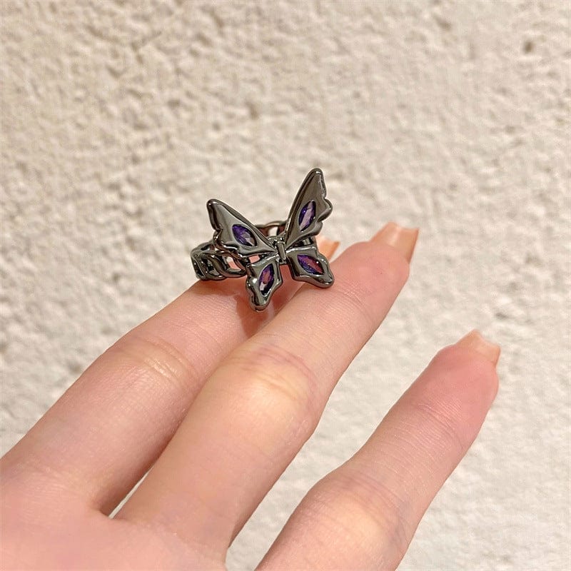 Bague Papillon Noir Chic