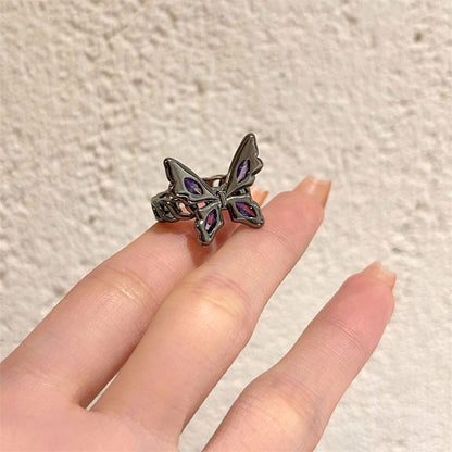 Bague Papillon Noir Chic