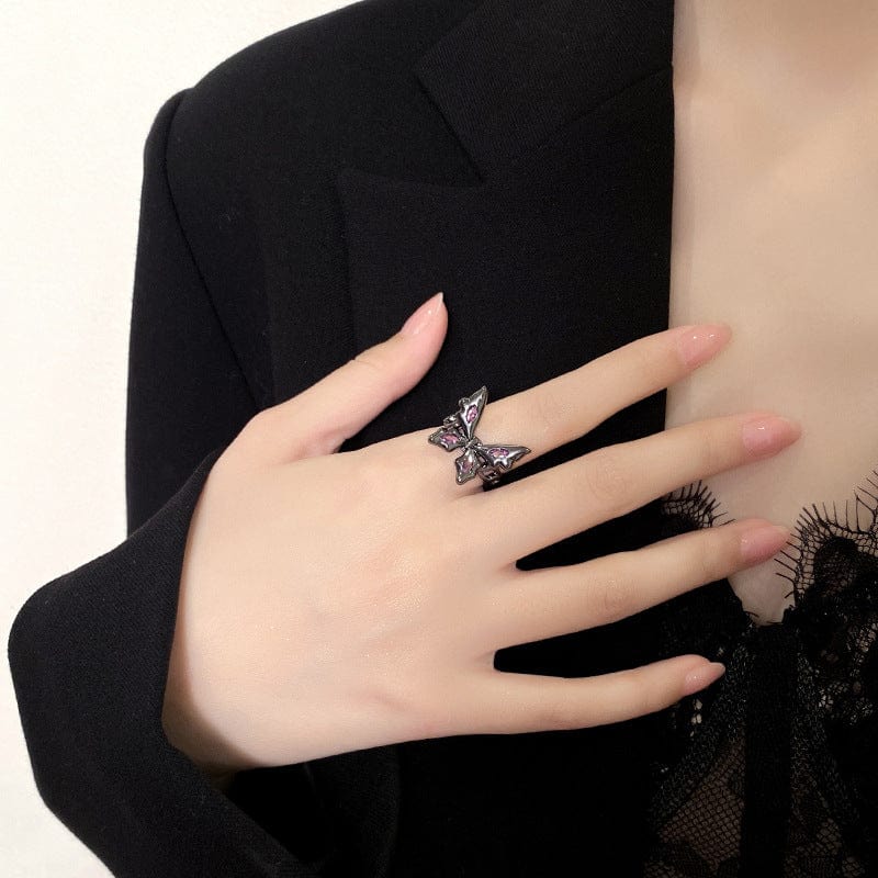 Bague Papillon Noir Chic