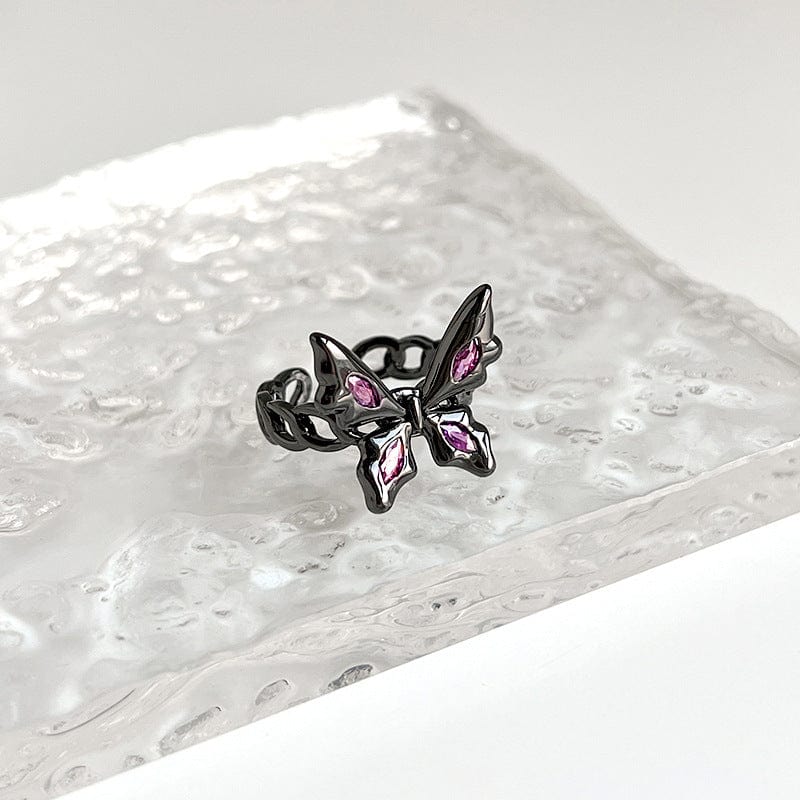 Bague Papillon Noir Chic