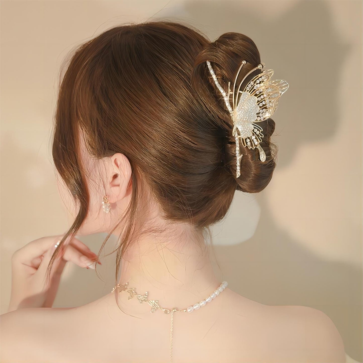 Chic CZ Inlaid Butterfly Hair Clip