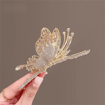 Chic CZ Inlaid Butterfly Hair Clip