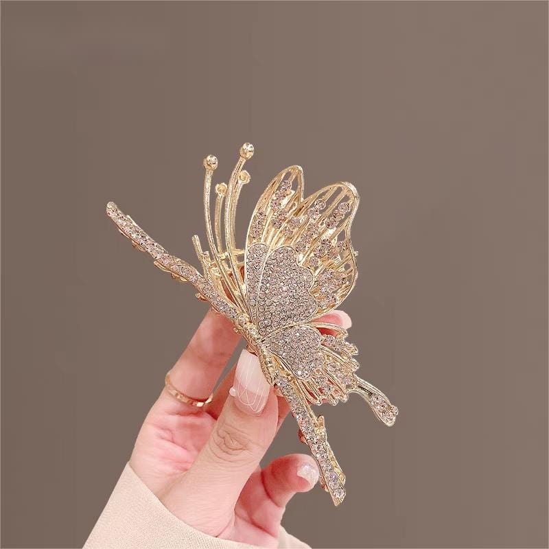 Chic CZ Inlaid Butterfly Hair Clip