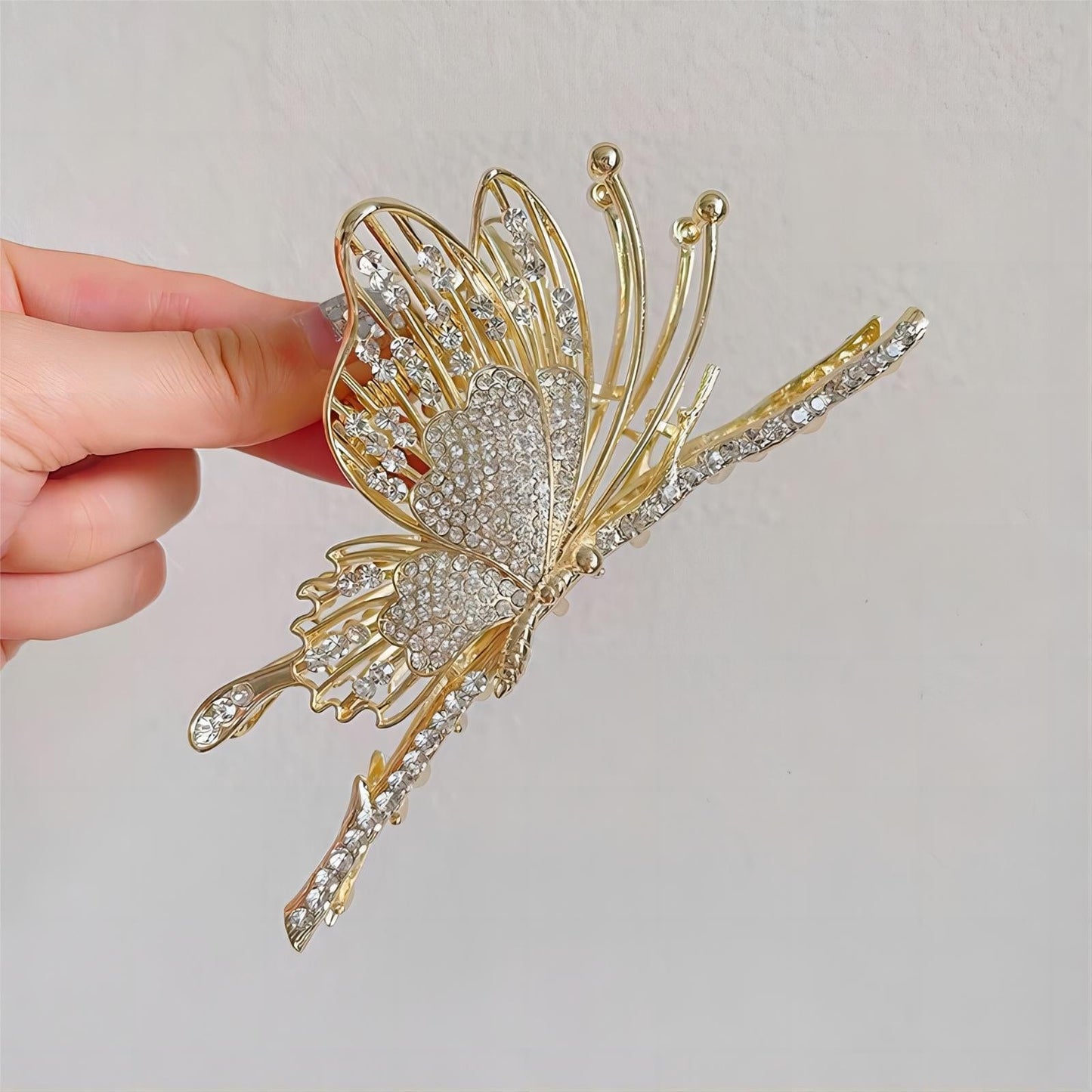 Chic CZ Inlaid Butterfly Hair Clip