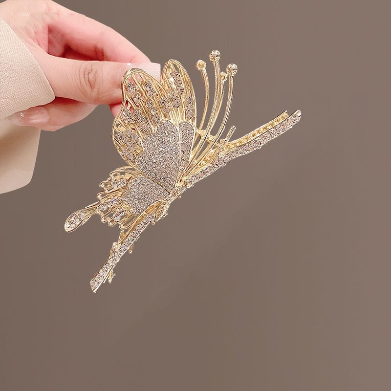 Chic CZ Inlaid Butterfly Hair Clip