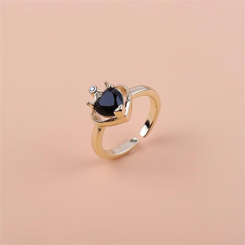 Crown Heart Open Ring