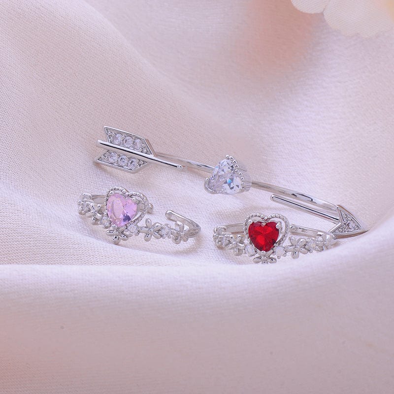 Heart Arrow Of Love Double Ring Set