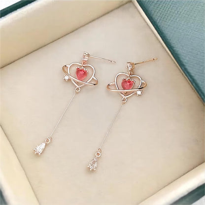 Chic Heart Dangle Earrings