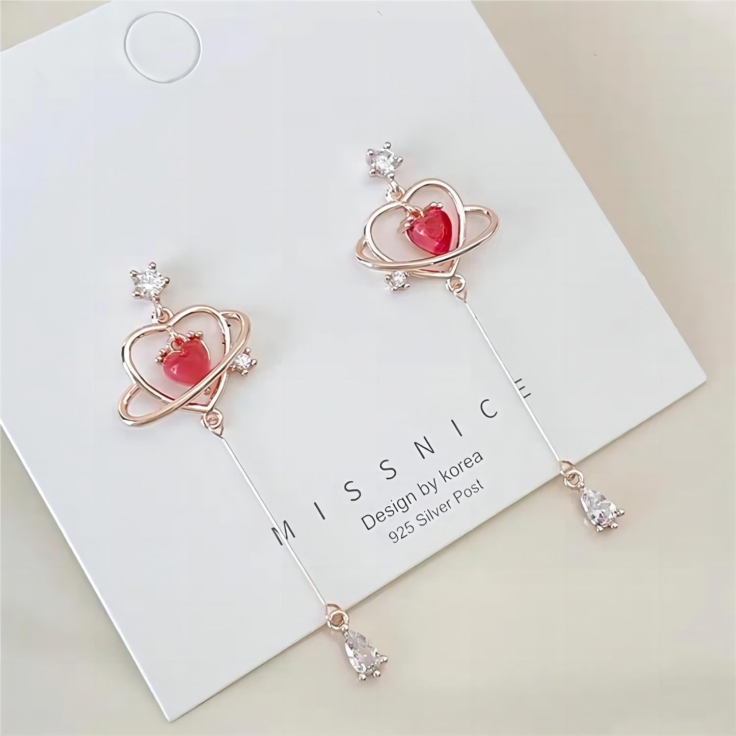 Chic Heart Dangle Earrings